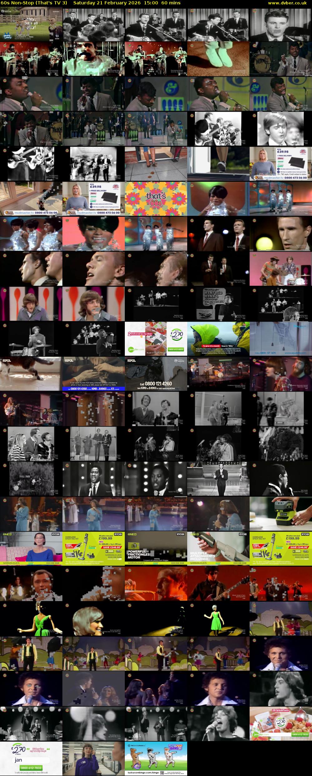 60s Non-Stop (That's TV 3) Saturday 21 February 2026 15:00 - 16:00