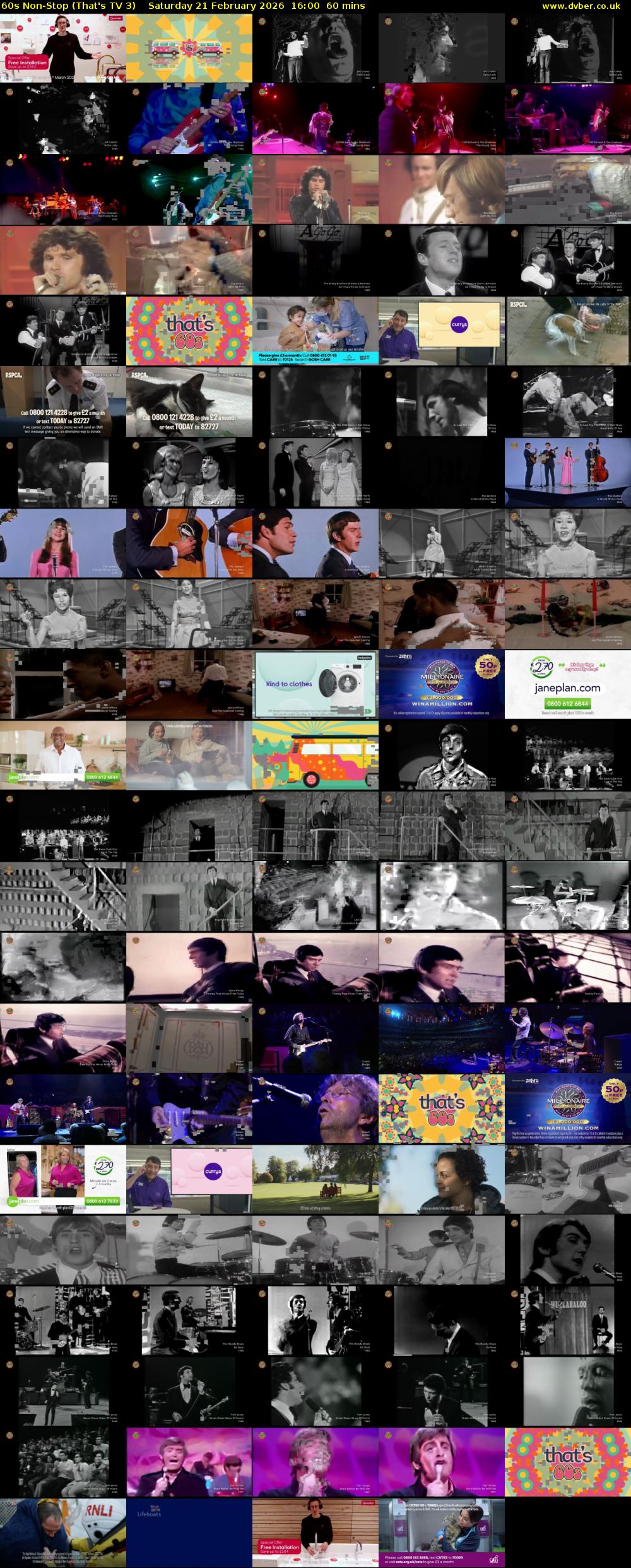 60s Non-Stop (That's TV 3) Saturday 21 February 2026 16:00 - 17:00