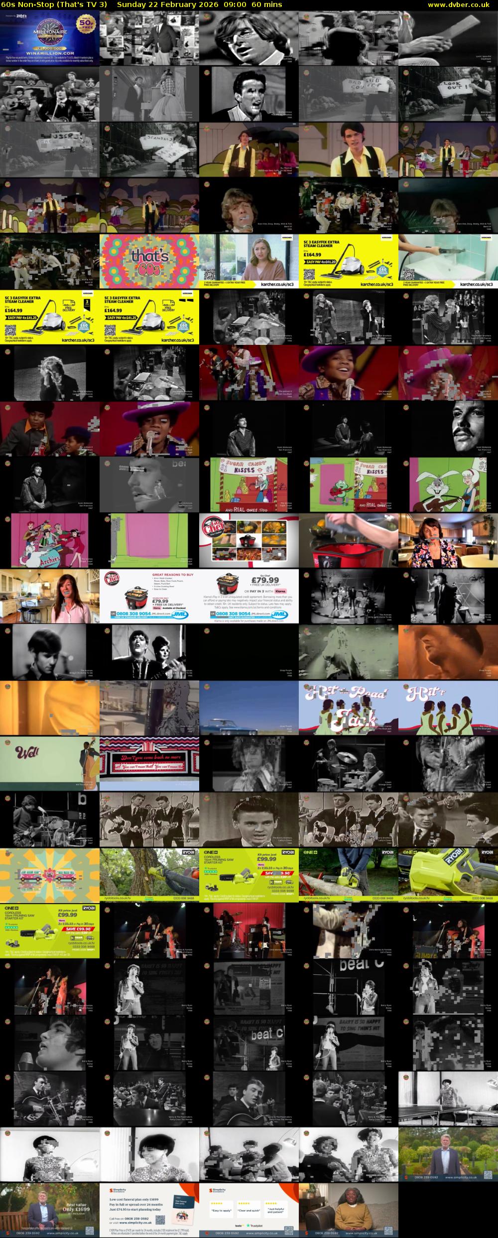 60s Non-Stop (That's TV 3) Sunday 22 February 2026 09:00 - 10:00