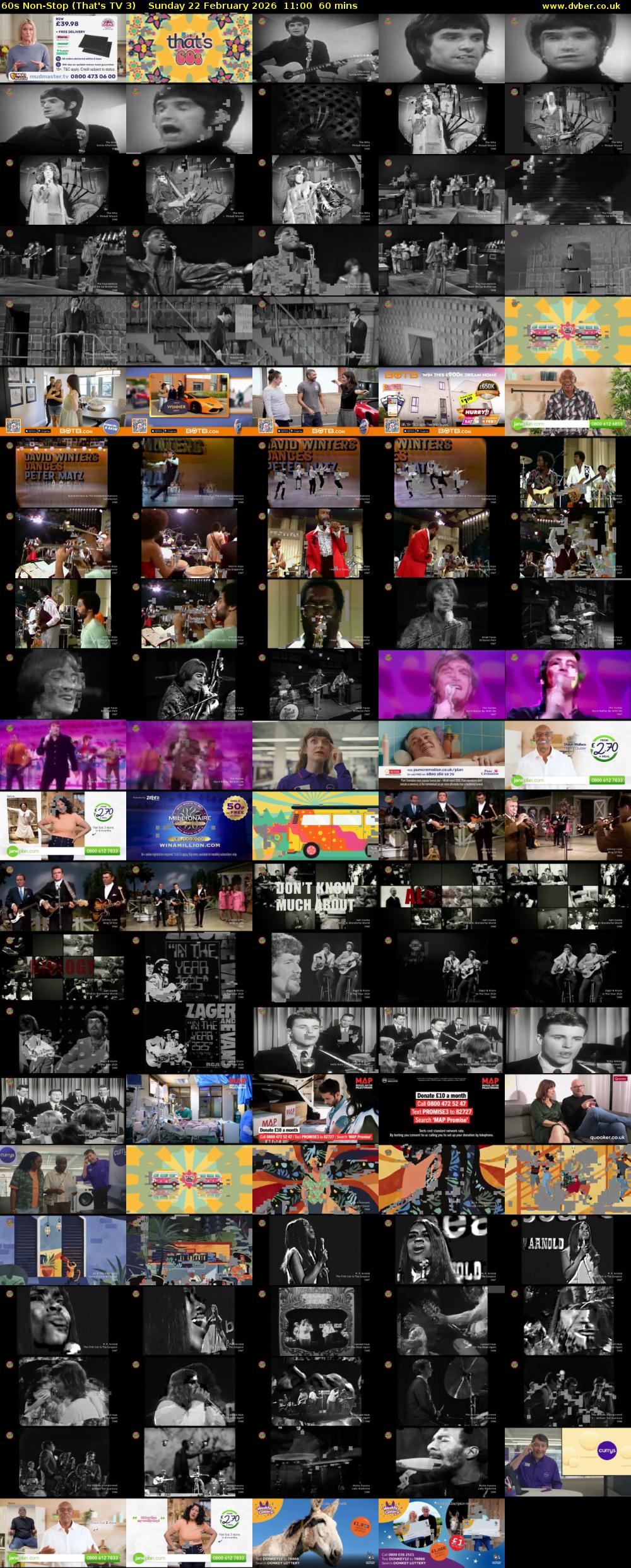 60s Non-Stop (That's TV 3) Sunday 22 February 2026 11:00 - 12:00