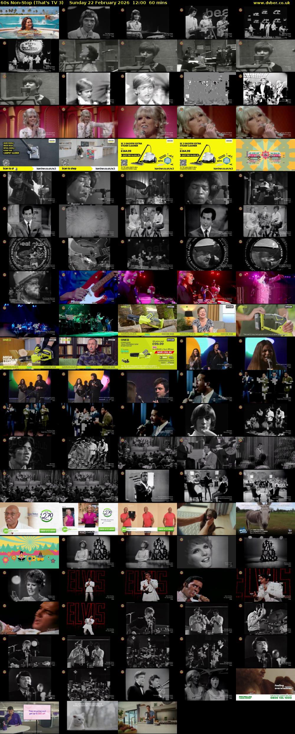 60s Non-Stop (That's TV 3) Sunday 22 February 2026 12:00 - 13:00