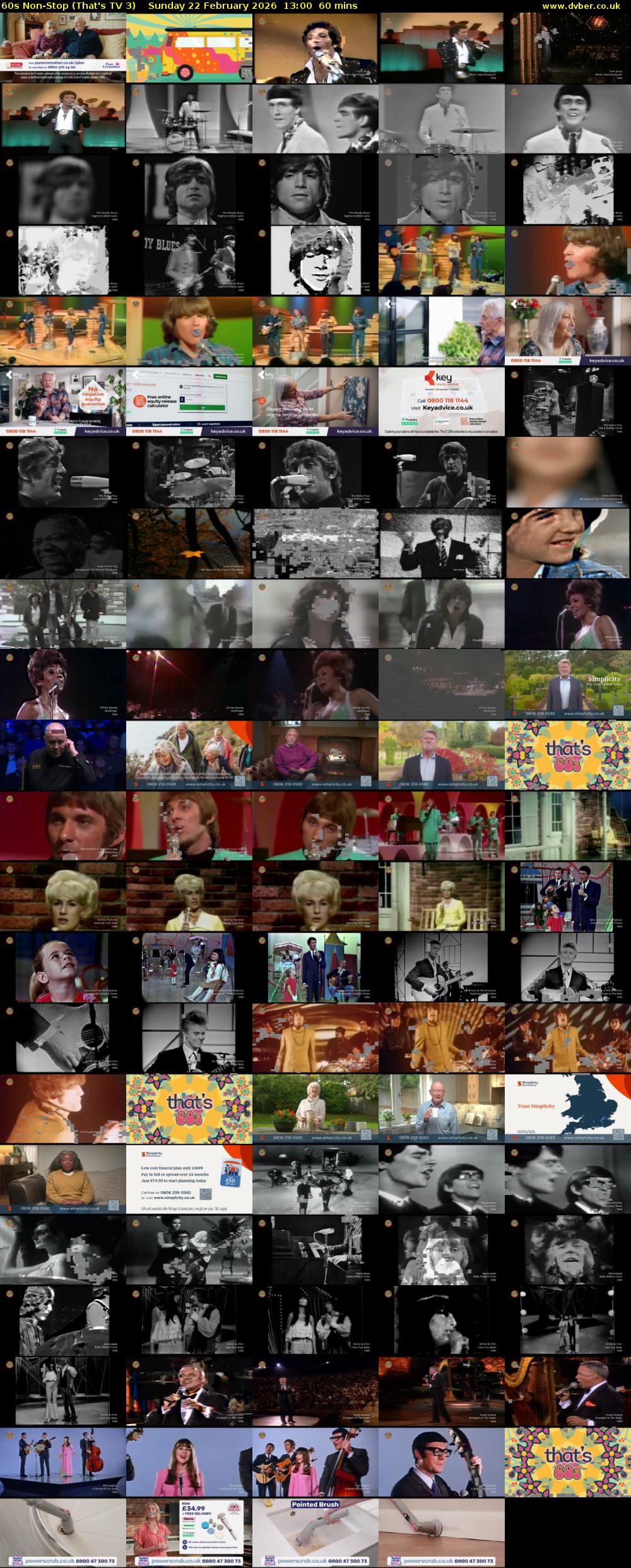 60s Non-Stop (That's TV 3) Sunday 22 February 2026 13:00 - 14:00