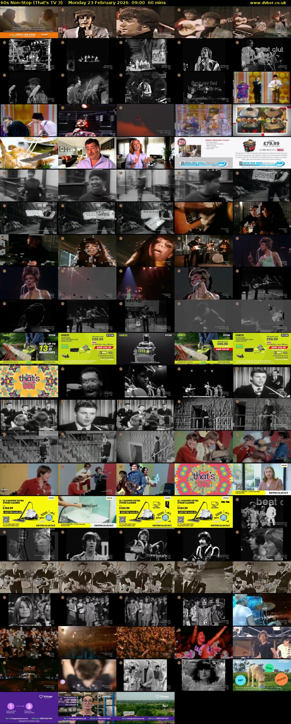 60s Non-Stop (That's TV 3) Monday 23 February 2026 09:00 - 10:00