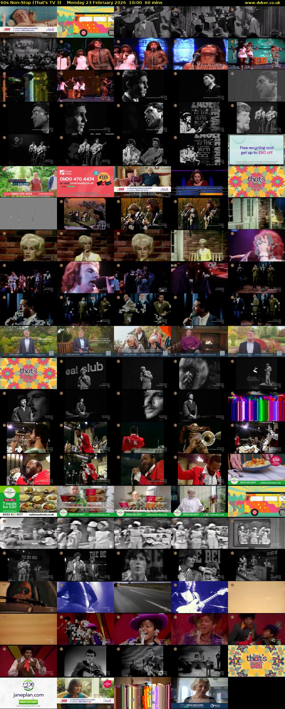 60s Non-Stop (That's TV 3) Monday 23 February 2026 10:00 - 11:00