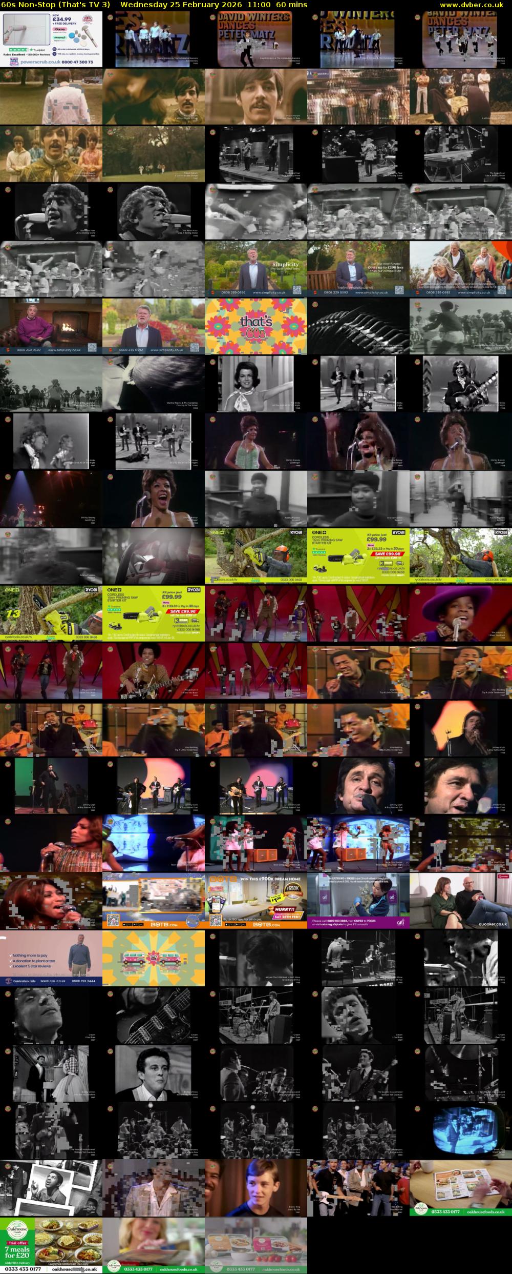 60s Non-Stop (That's TV 3) Wednesday 25 February 2026 11:00 - 12:00