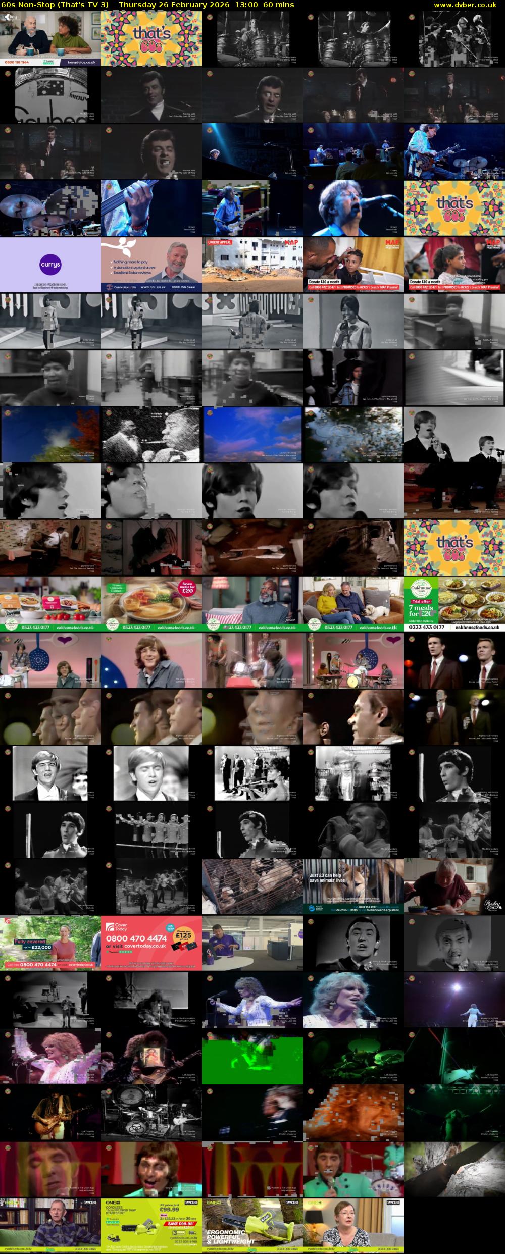 60s Non-Stop (That's TV 3) Thursday 26 February 2026 13:00 - 14:00