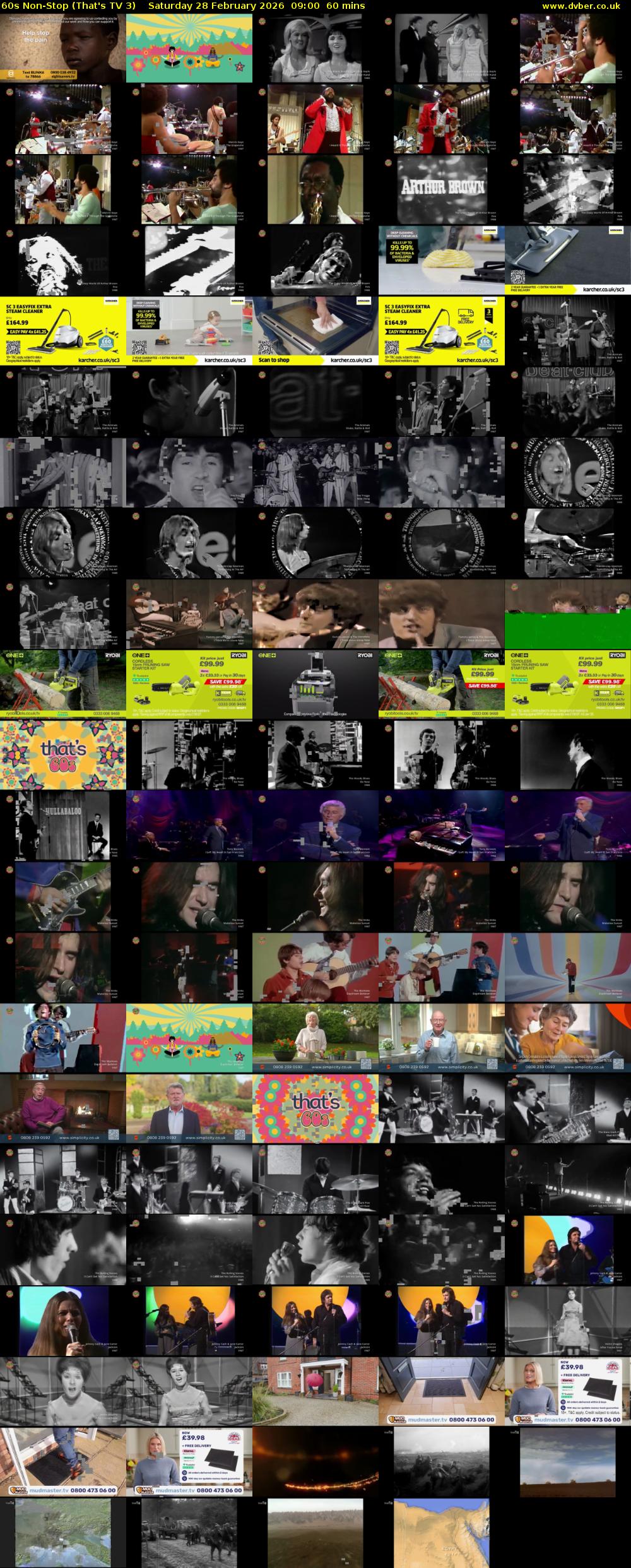 60s Non-Stop (That's TV 3) Saturday 28 February 2026 09:00 - 10:00