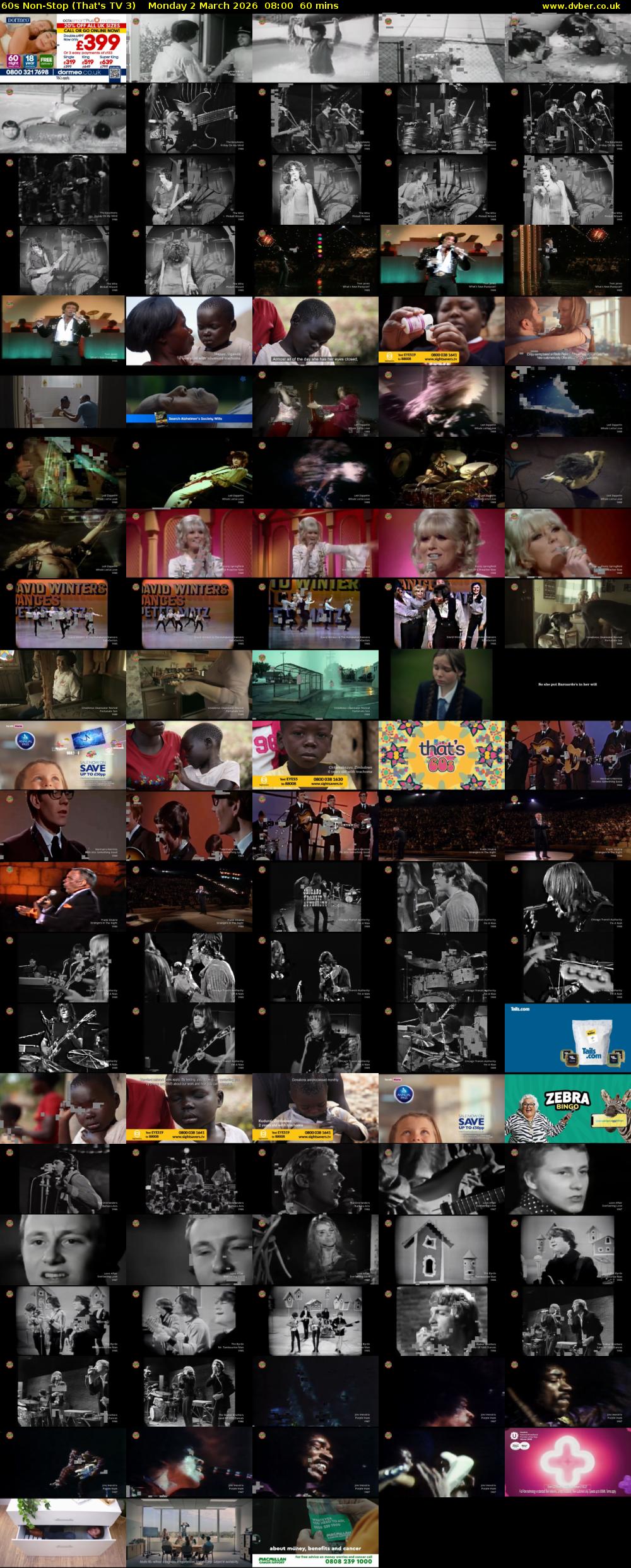 60s Non-Stop (That's TV 3) Monday 2 March 2026 08:00 - 09:00