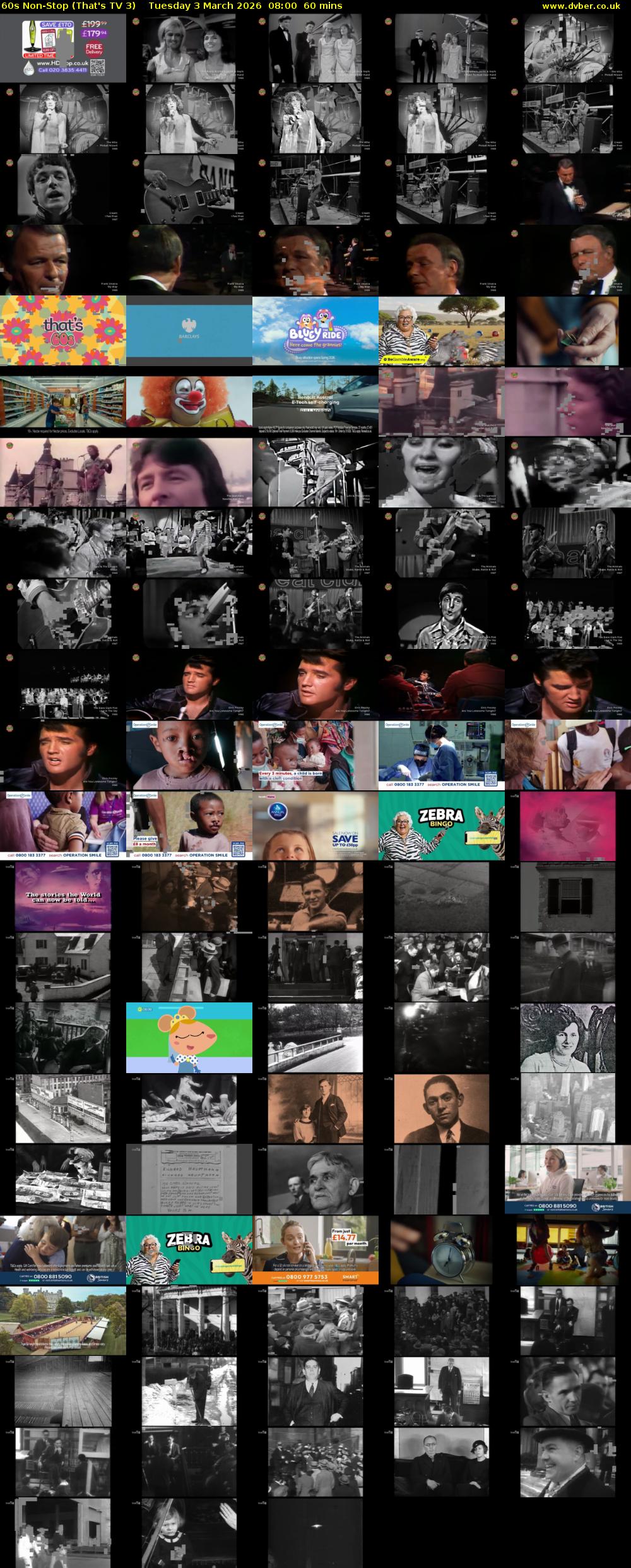 60s Non-Stop (That's TV 3) Tuesday 3 March 2026 08:00 - 09:00