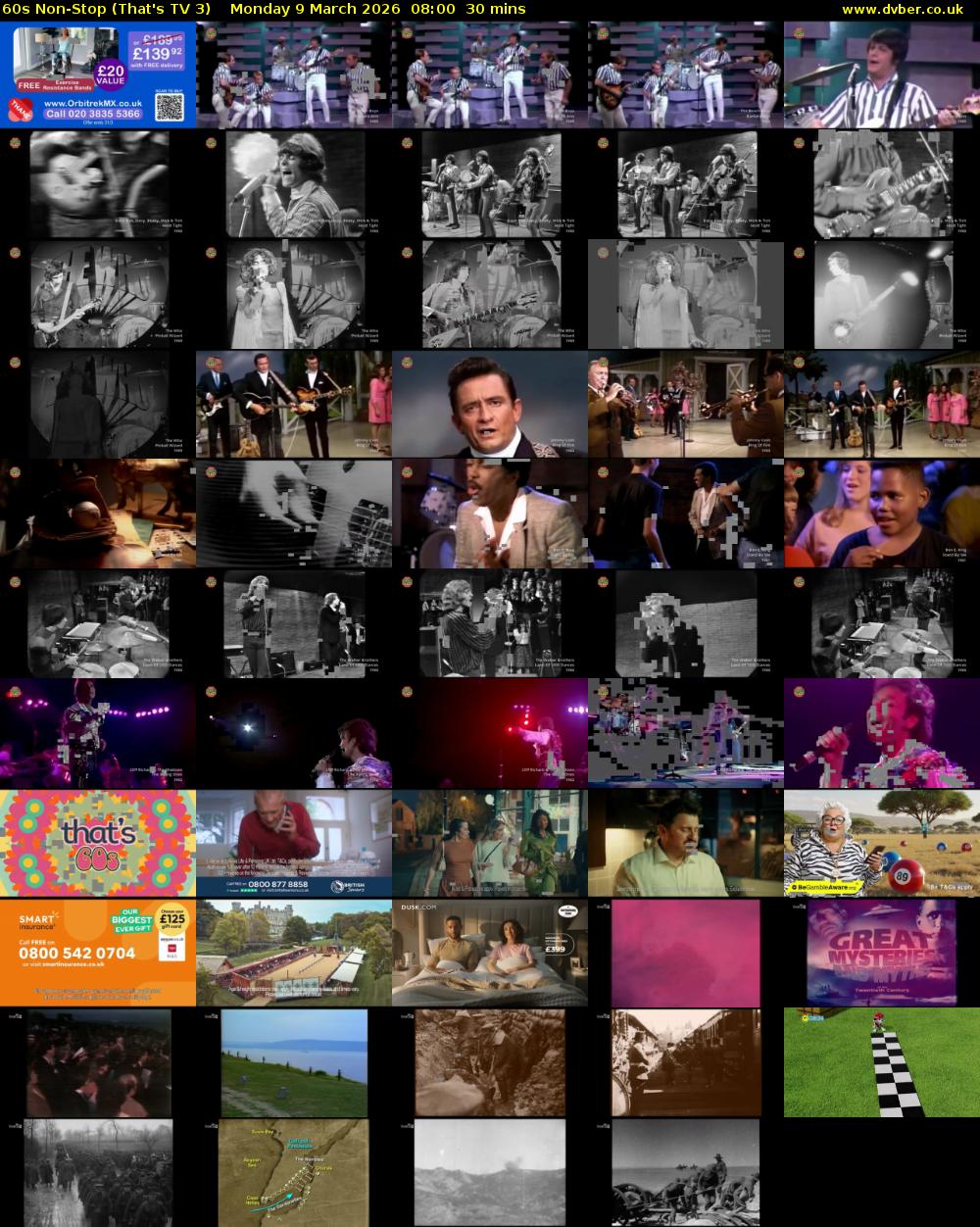 60s Non-Stop (That's TV 3) Monday 9 March 2026 08:00 - 08:30