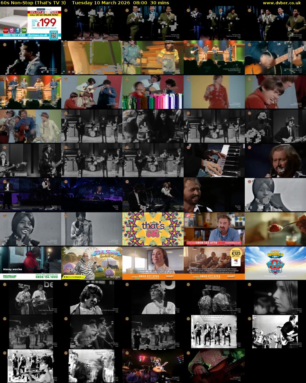 60s Non-Stop (That's TV 3) Tuesday 10 March 2026 08:00 - 08:30
