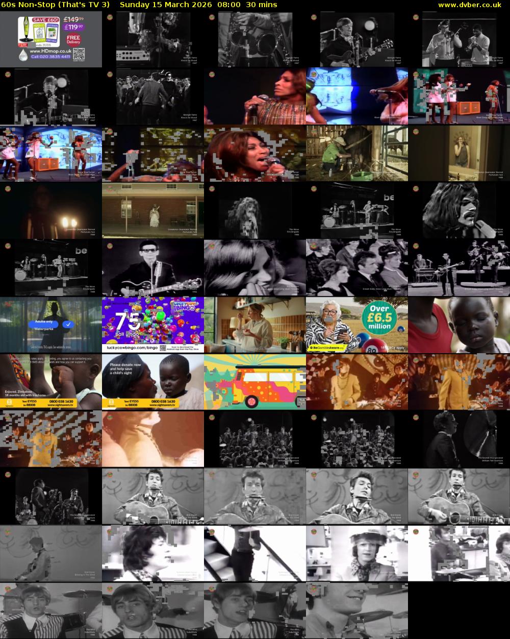 60s Non-Stop (That's TV 3) Sunday 15 March 2026 08:00 - 08:30