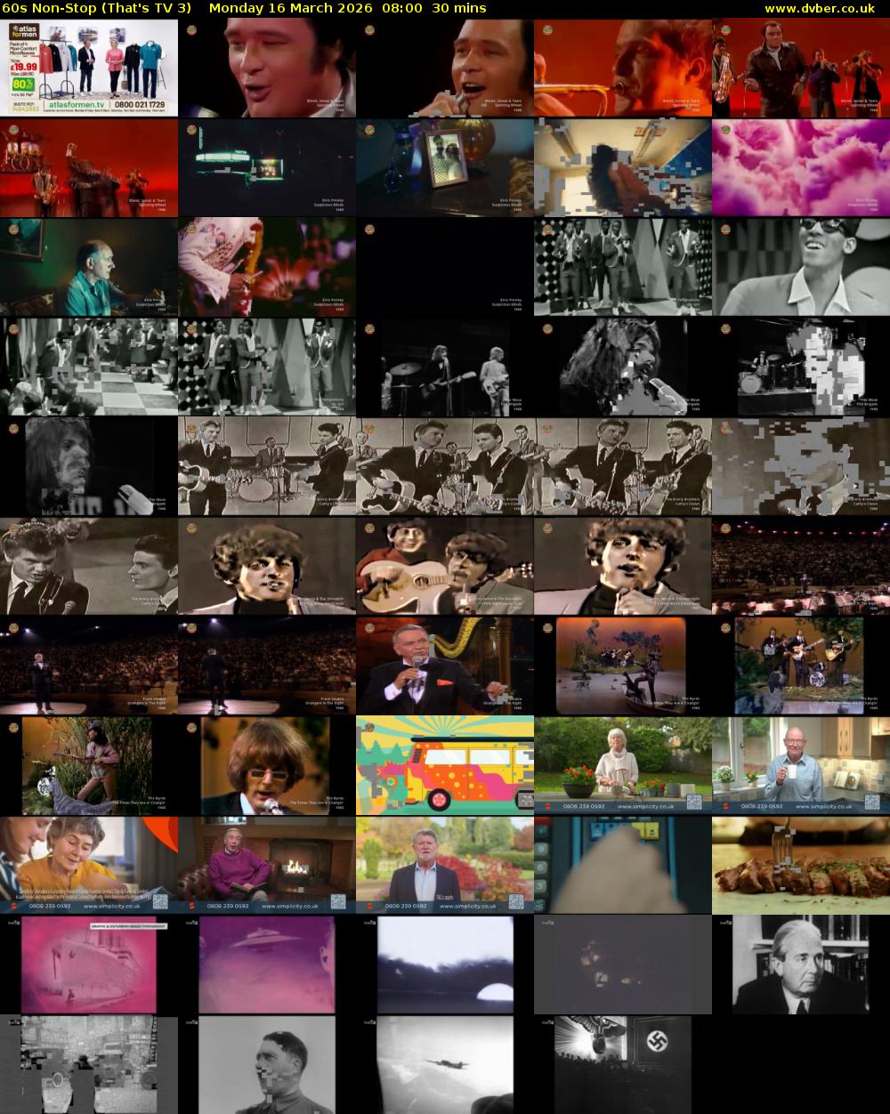 60s Non-Stop (That's TV 3) Monday 16 March 2026 08:00 - 08:30