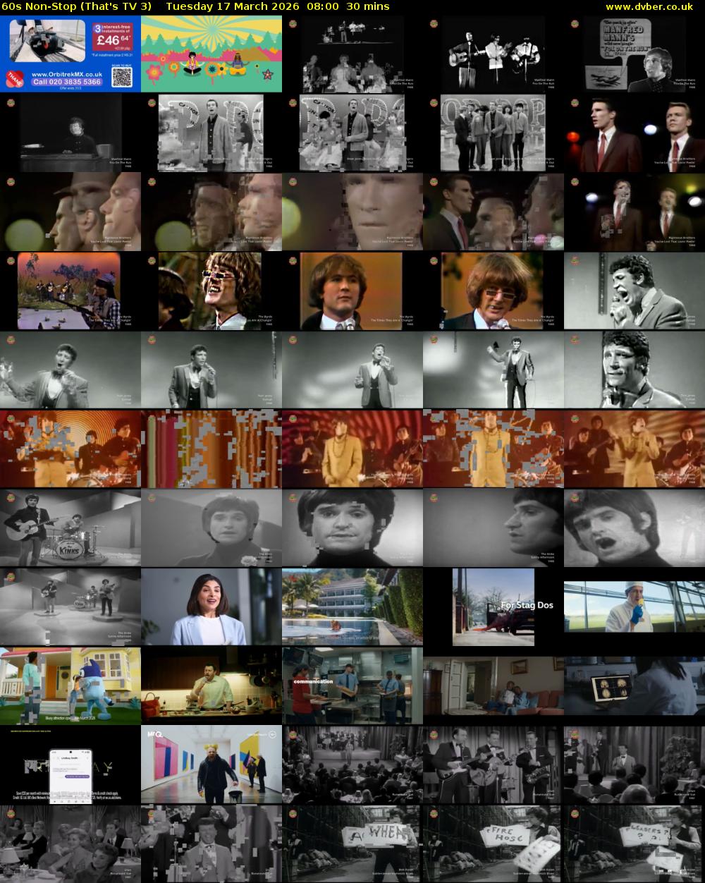 60s Non-Stop (That's TV 3) Tuesday 17 March 2026 08:00 - 08:30