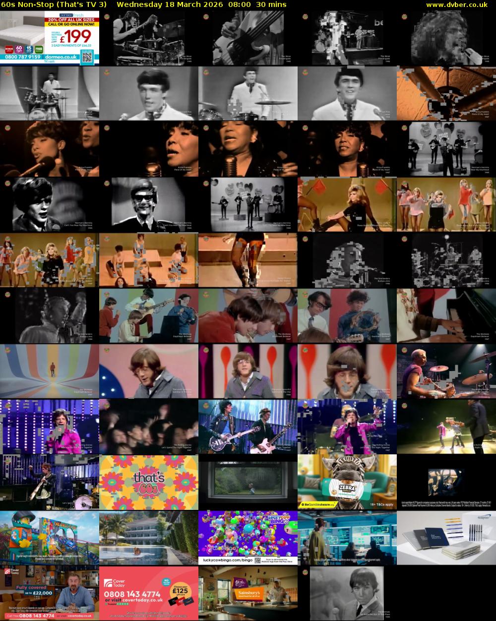 60s Non-Stop (That's TV 3) Wednesday 18 March 2026 08:00 - 08:30