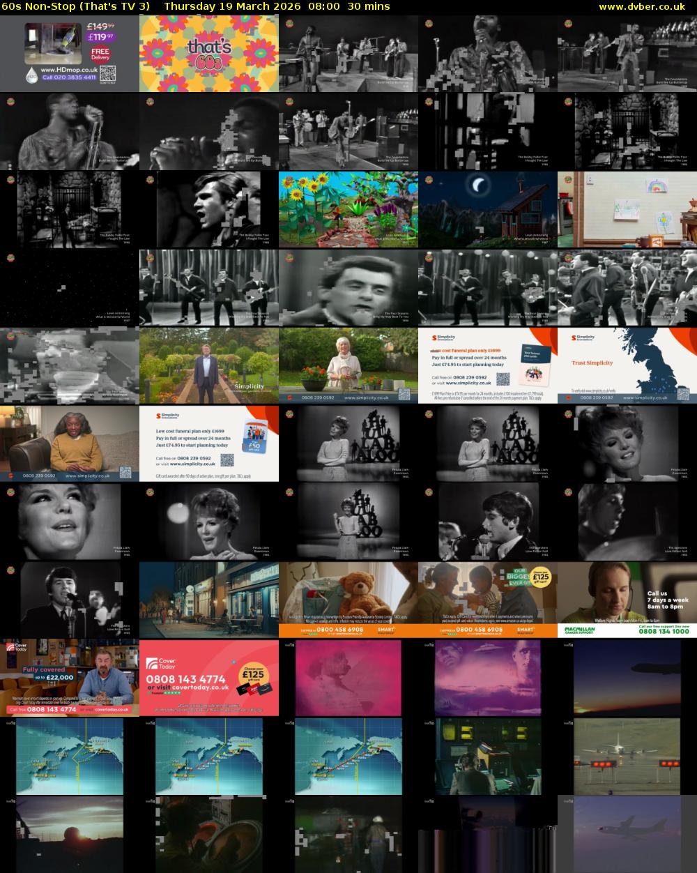 60s Non-Stop (That's TV 3) Thursday 19 March 2026 08:00 - 08:30