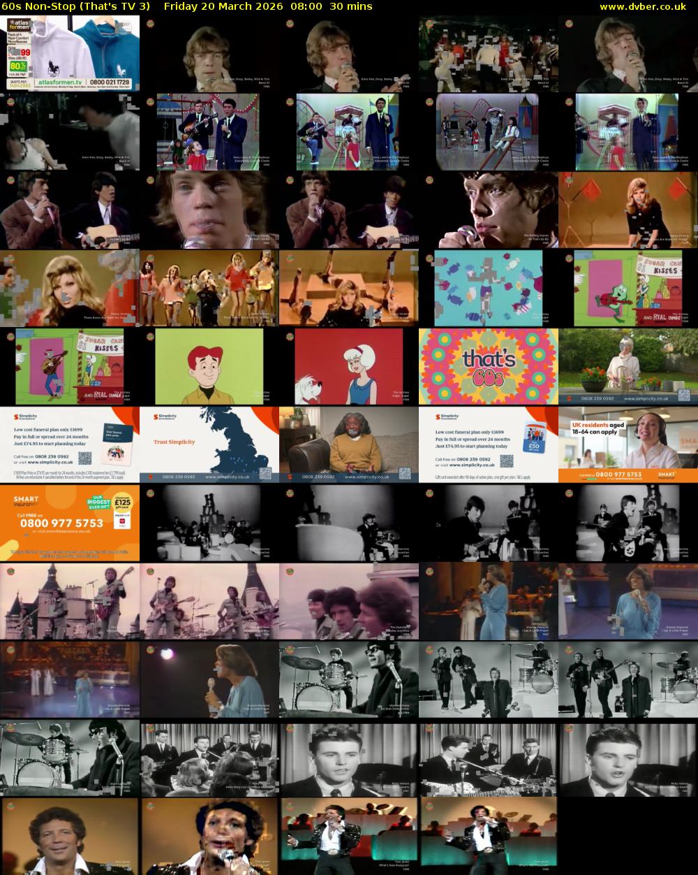 60s Non-Stop (That's TV 3) Friday 20 March 2026 08:00 - 08:30