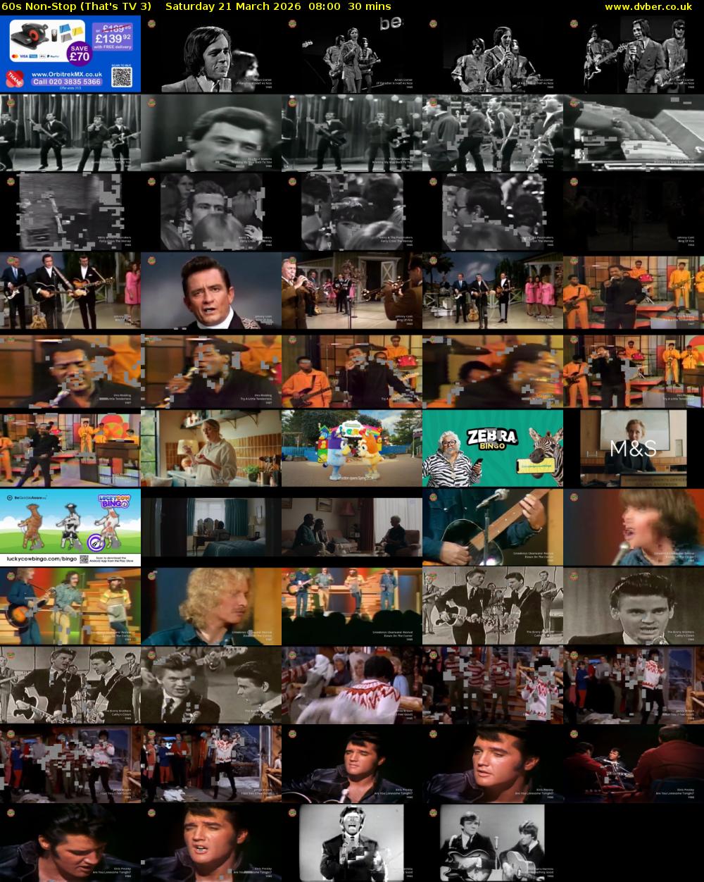 60s Non-Stop (That's TV 3) Saturday 21 March 2026 08:00 - 08:30