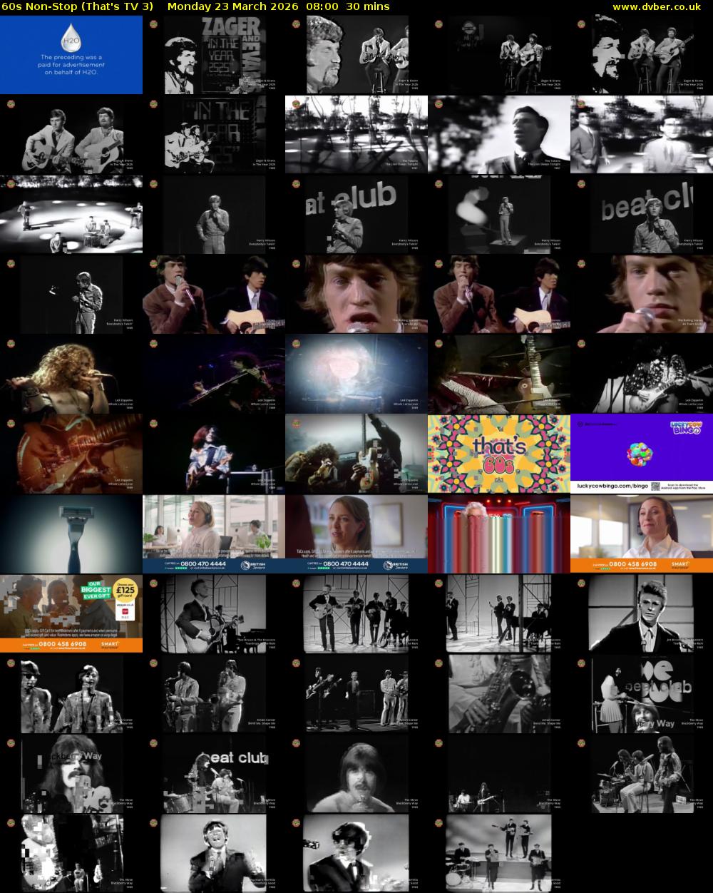 60s Non-Stop (That's TV 3) Monday 23 March 2026 08:00 - 08:30