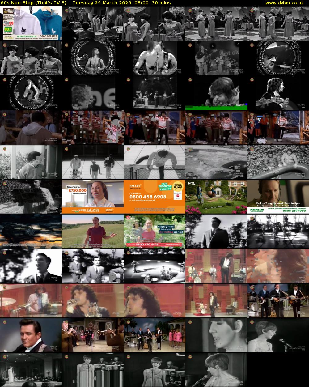 60s Non-Stop (That's TV 3) Tuesday 24 March 2026 08:00 - 08:30