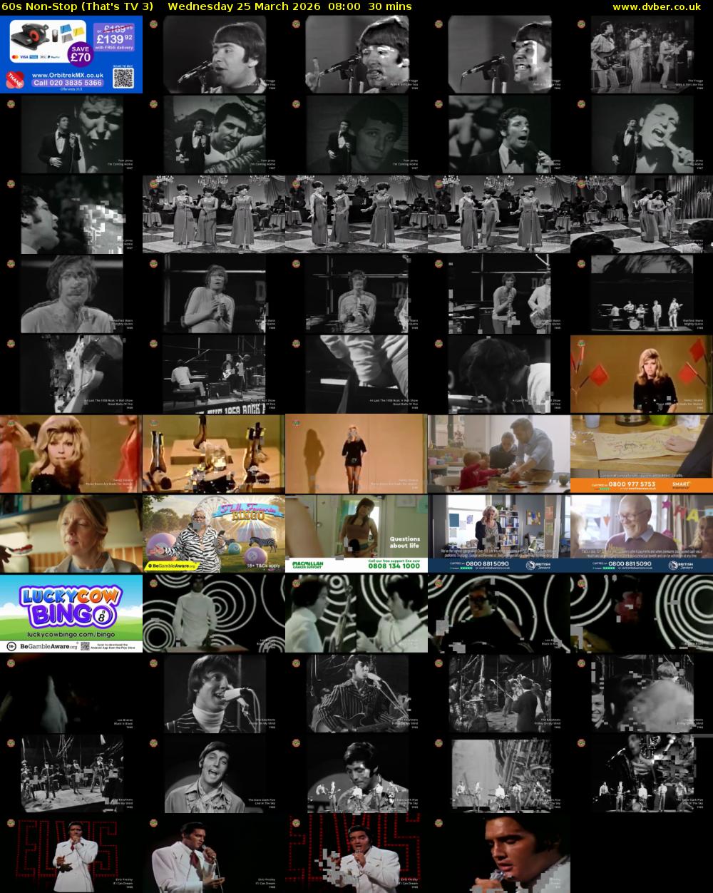 60s Non-Stop (That's TV 3) Wednesday 25 March 2026 08:00 - 08:30