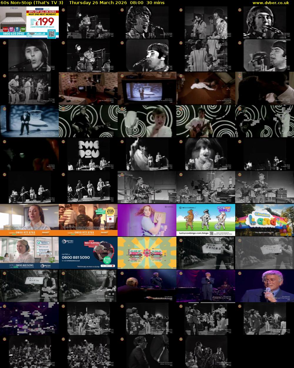 60s Non-Stop (That's TV 3) Thursday 26 March 2026 08:00 - 08:30