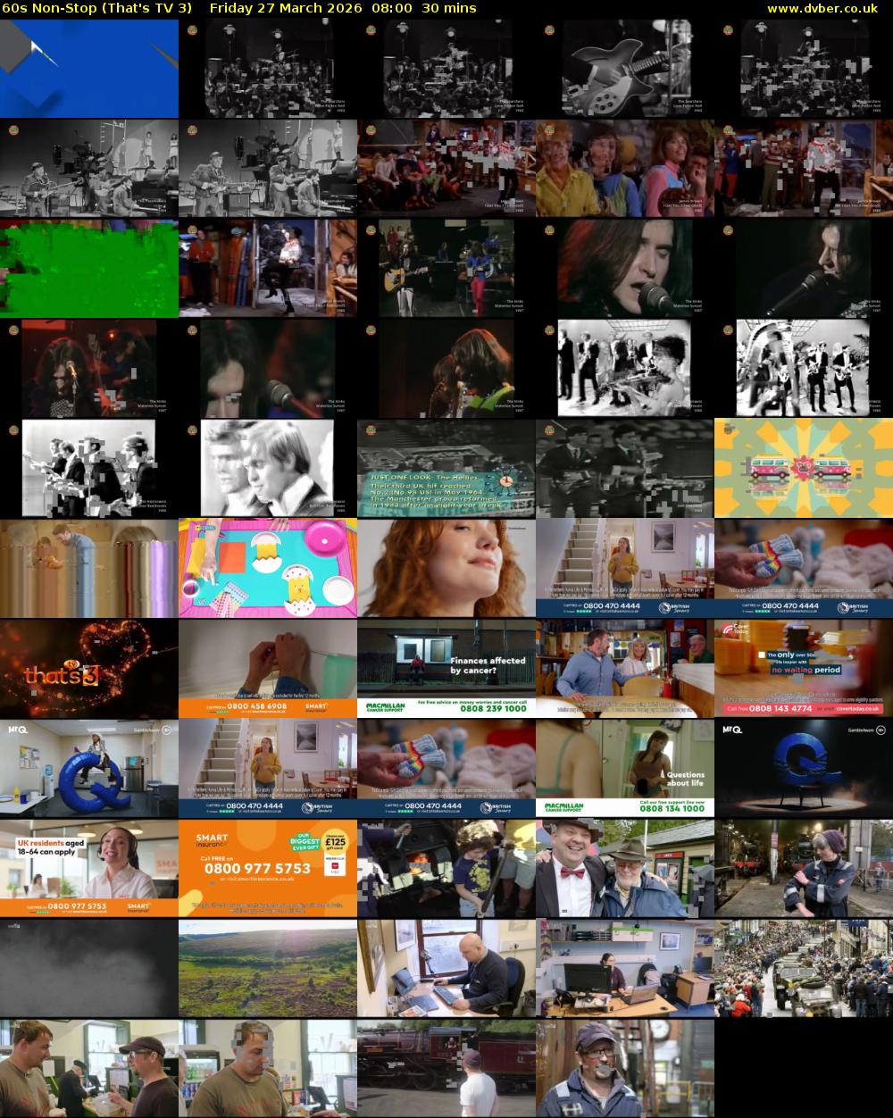 60s Non-Stop (That's TV 3) Friday 27 March 2026 08:00 - 08:30