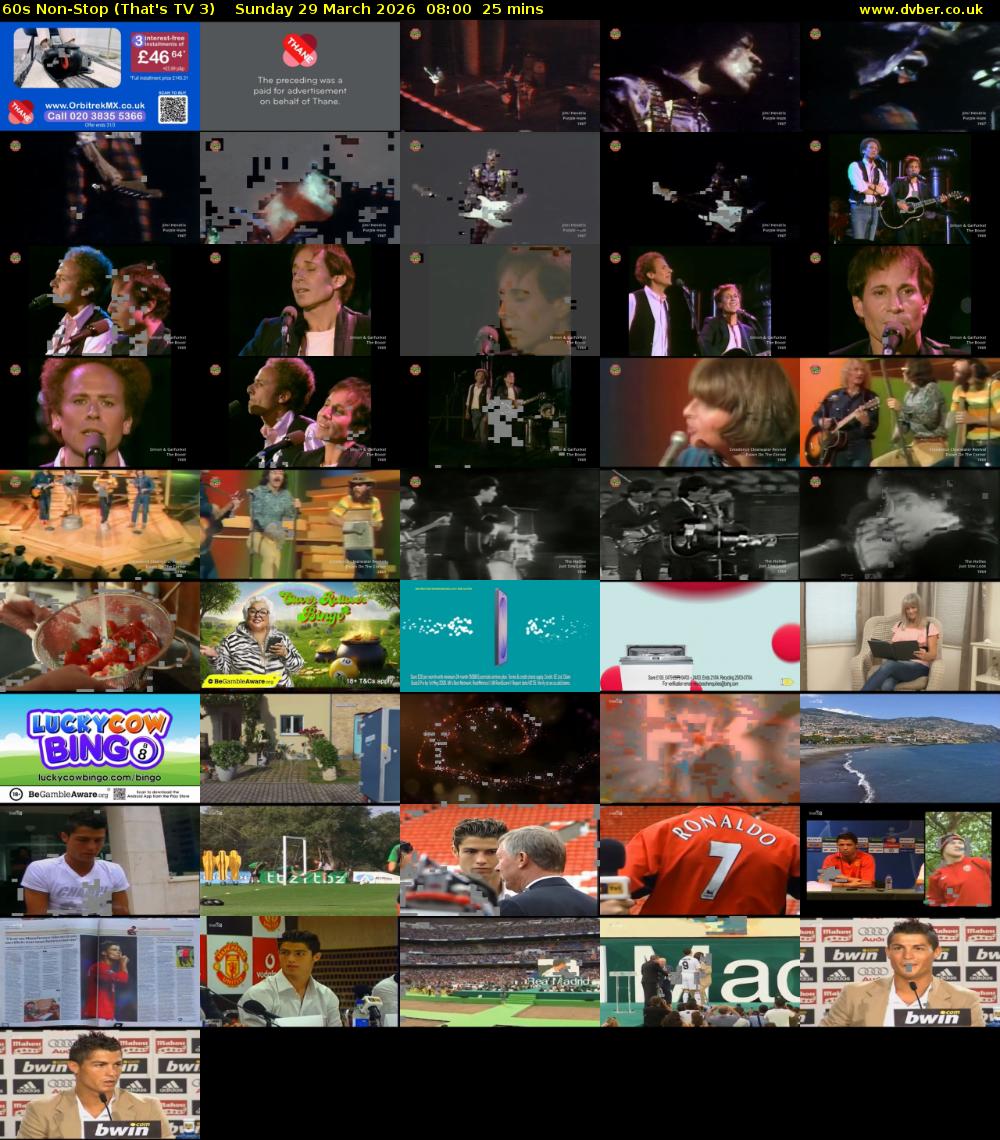 60s Non-Stop (That's TV 3) Sunday 29 March 2026 08:00 - 08:25