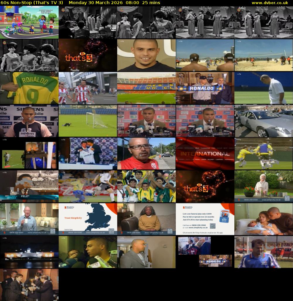 60s Non-Stop (That's TV 3) Monday 30 March 2026 08:00 - 08:25