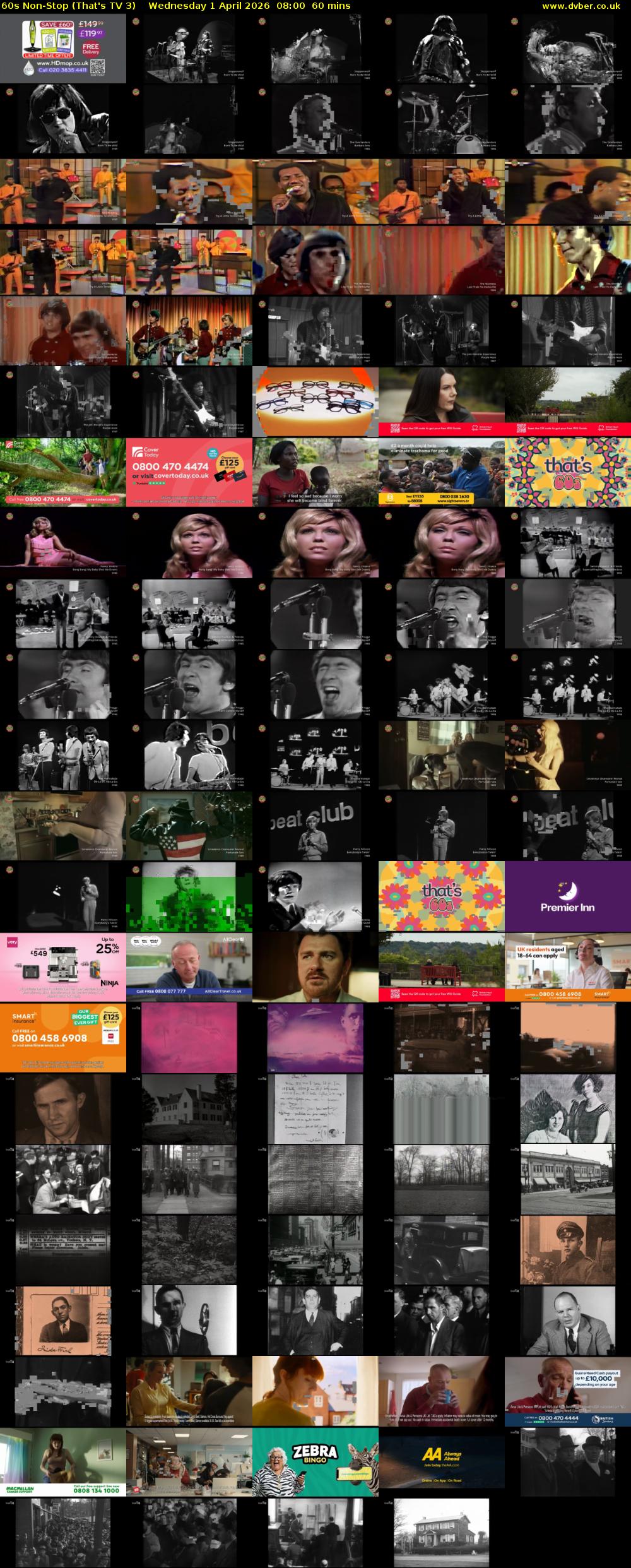 60s Non-Stop (That's TV 3) Wednesday 1 April 2026 08:00 - 09:00
