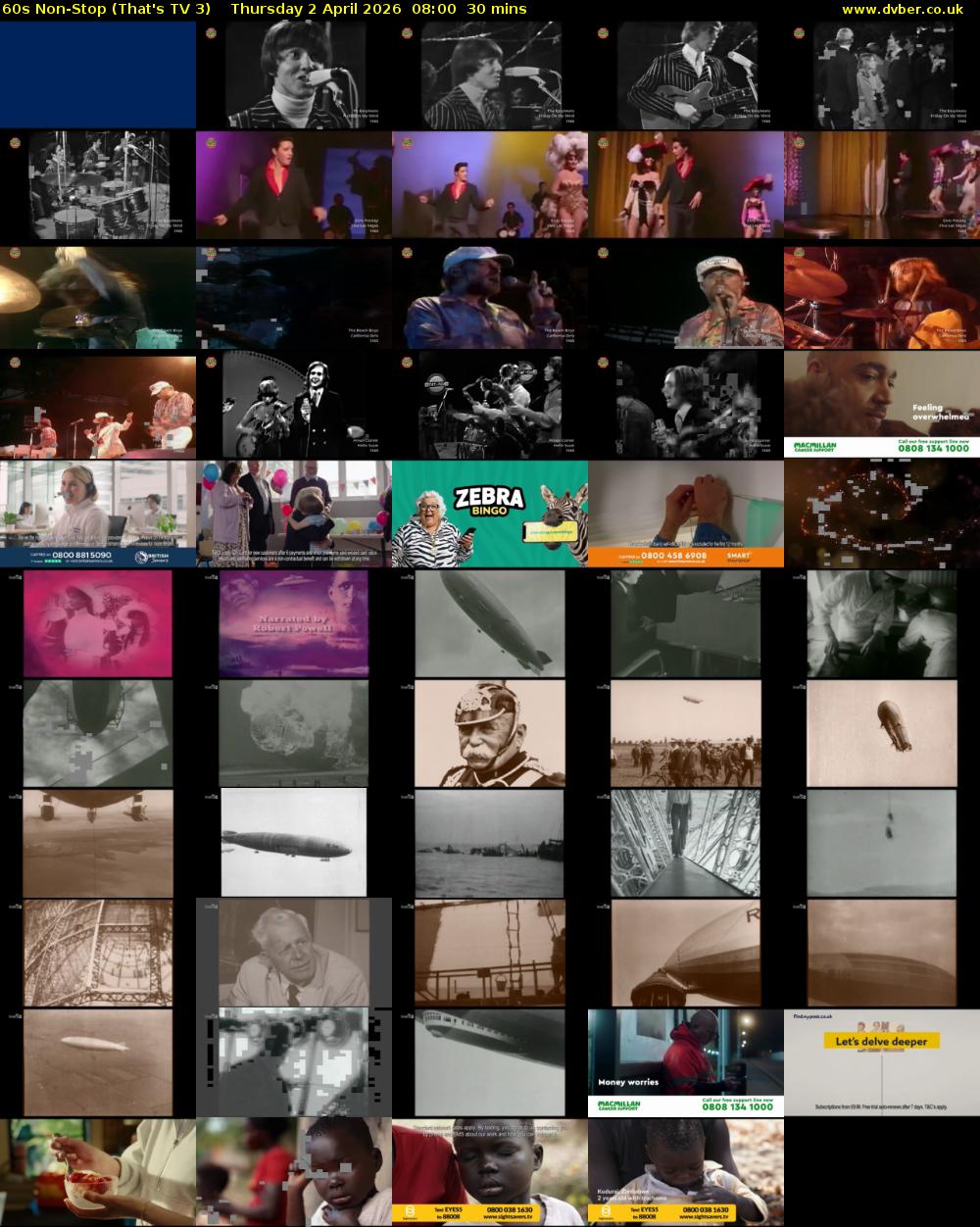 60s Non-Stop (That's TV 3) Thursday 2 April 2026 08:00 - 08:30