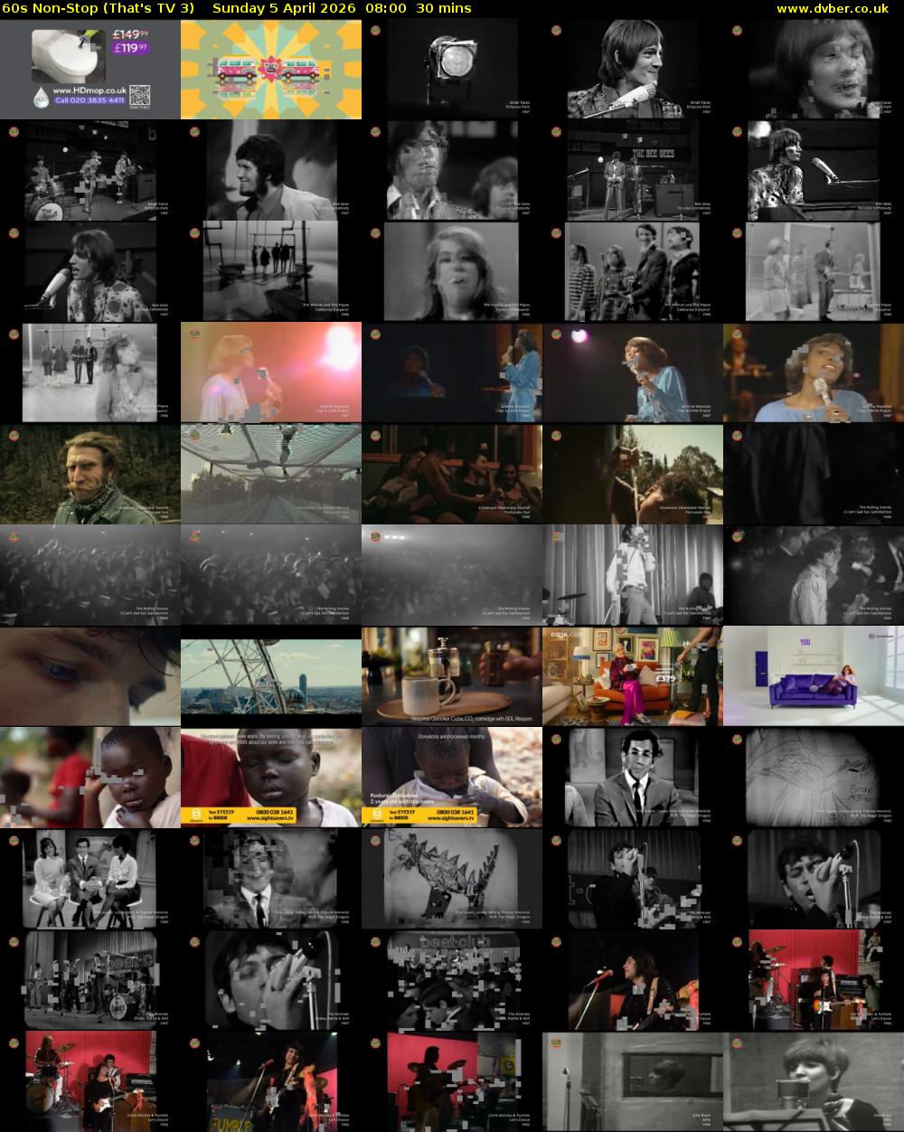 60s Non-Stop (That's TV 3) Sunday 5 April 2026 08:00 - 08:30