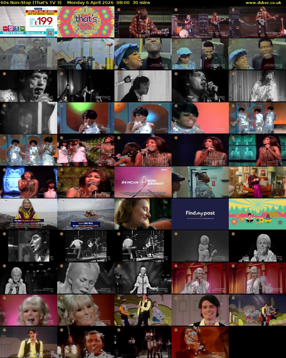 60s Non-Stop (That's TV 3) Monday 6 April 2026 08:00 - 08:30