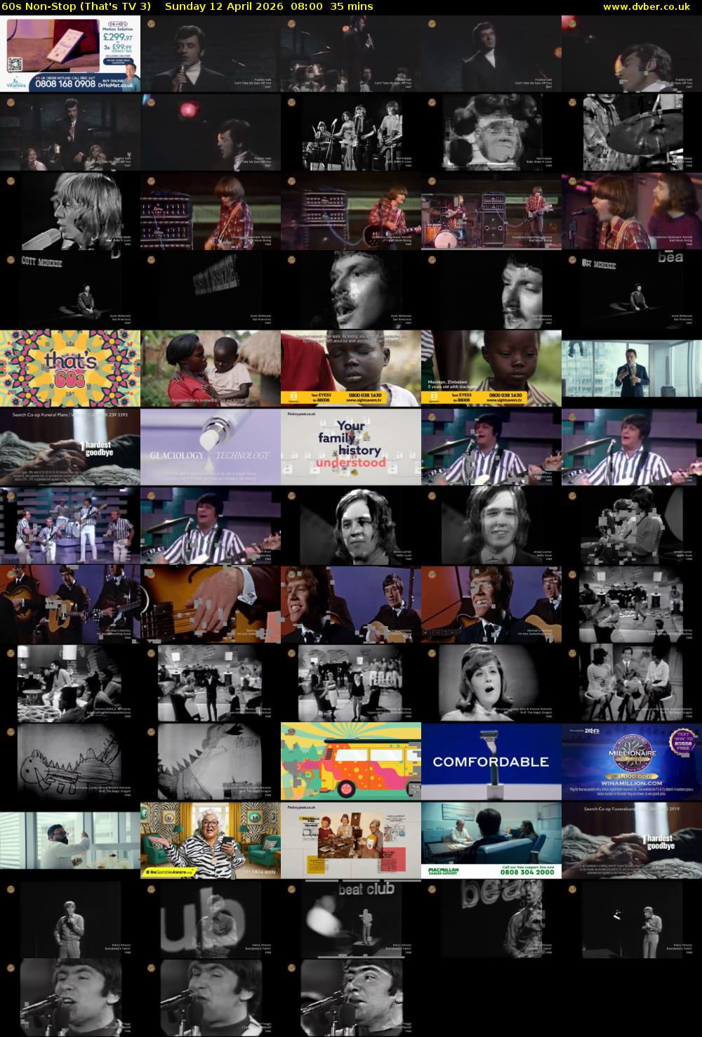 60s Non-Stop (That's TV 3) Sunday 12 April 2026 08:00 - 08:35