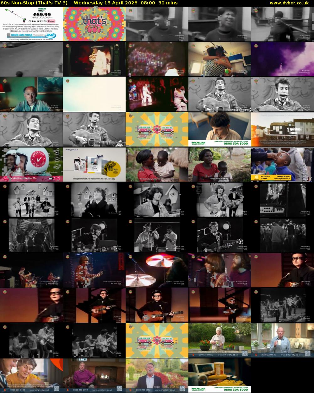60s Non-Stop (That's TV 3) Wednesday 15 April 2026 08:00 - 08:30