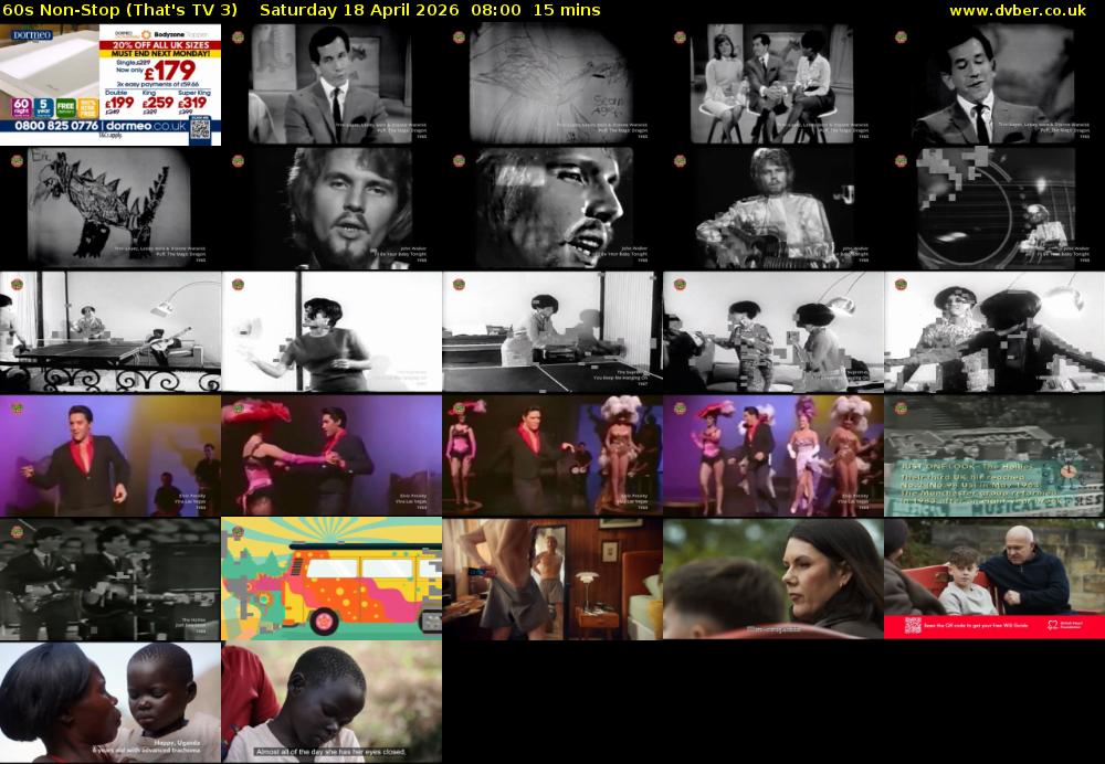 60s Non-Stop (That's TV 3) Saturday 18 April 2026 08:00 - 08:15