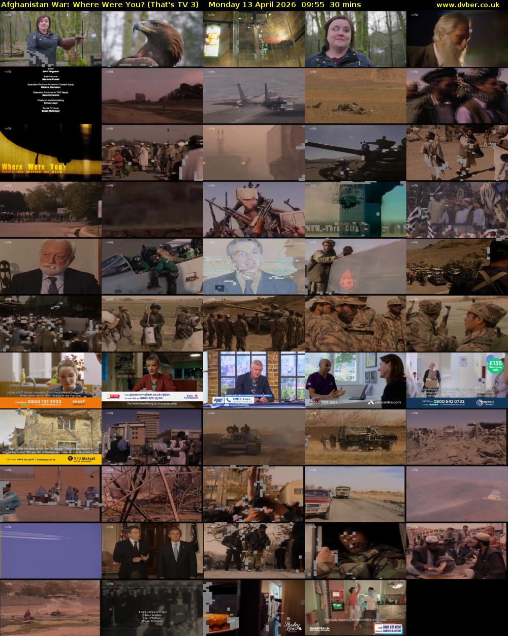 Afghanistan War: Where Were You? (That's TV 3) Monday 13 April 2026 09:55 - 10:25