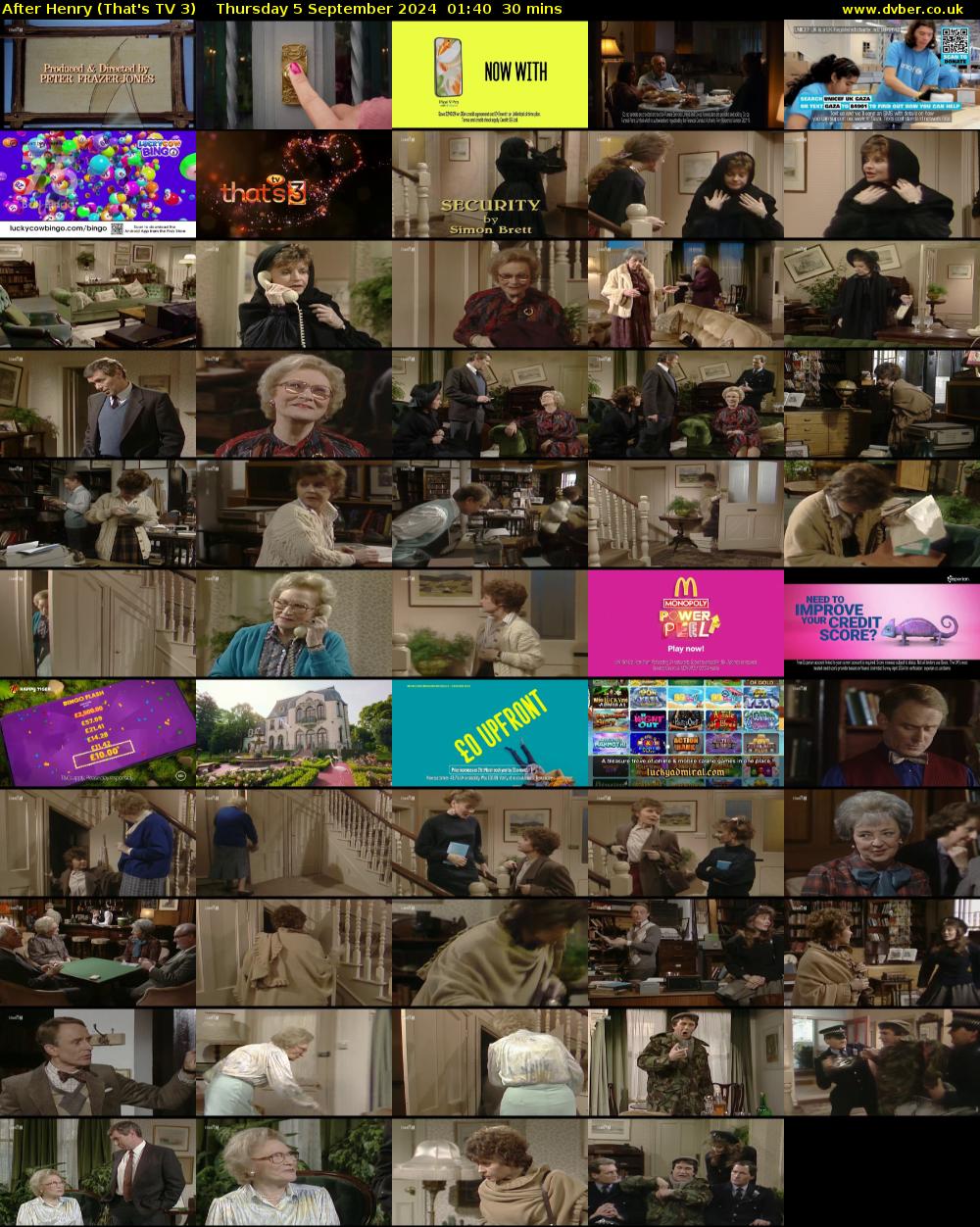 After Henry (That's TV 3) Thursday 5 September 2024 01:40 - 02:10