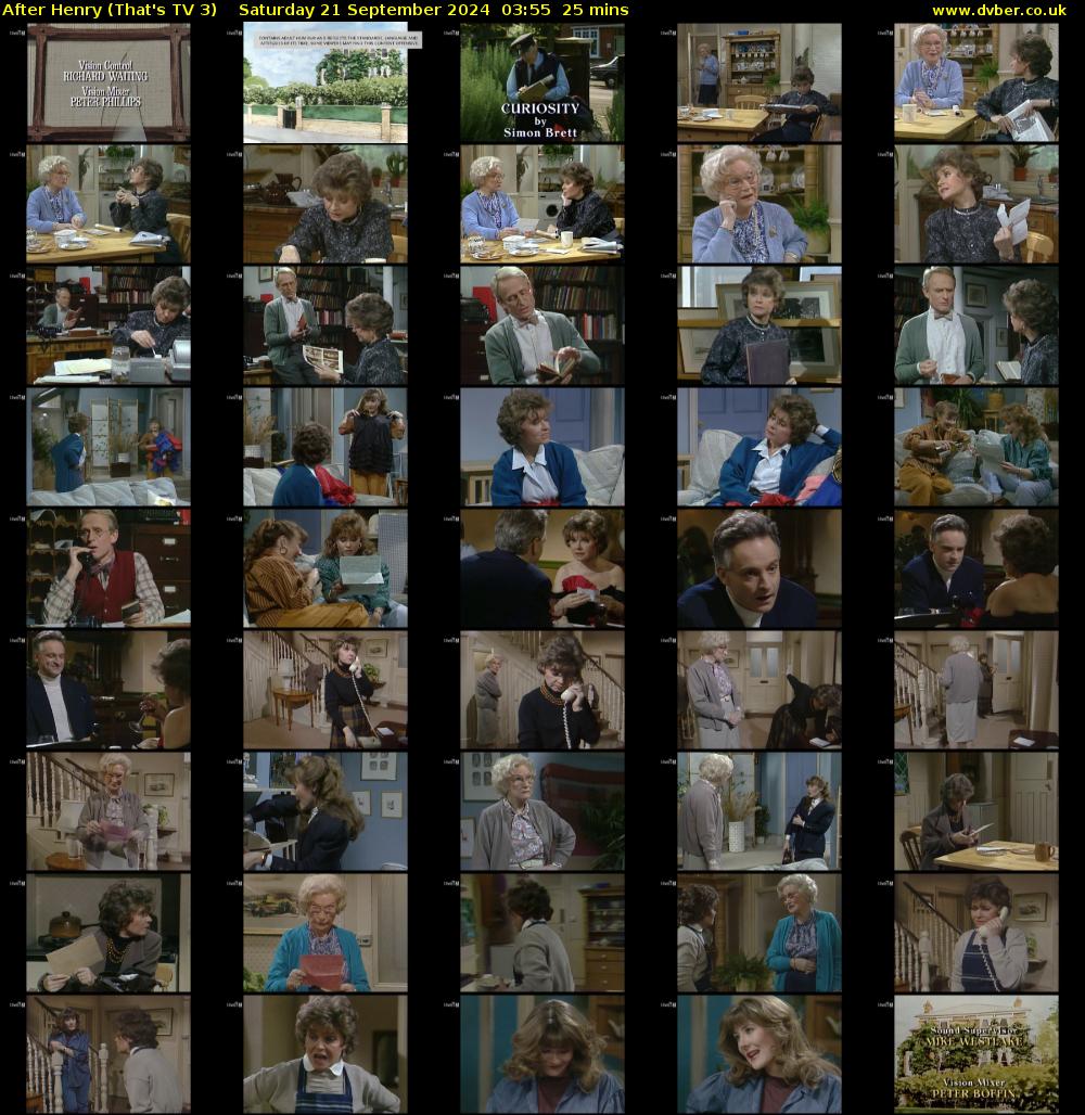 After Henry (That's TV 3) Saturday 21 September 2024 03:55 - 04:20