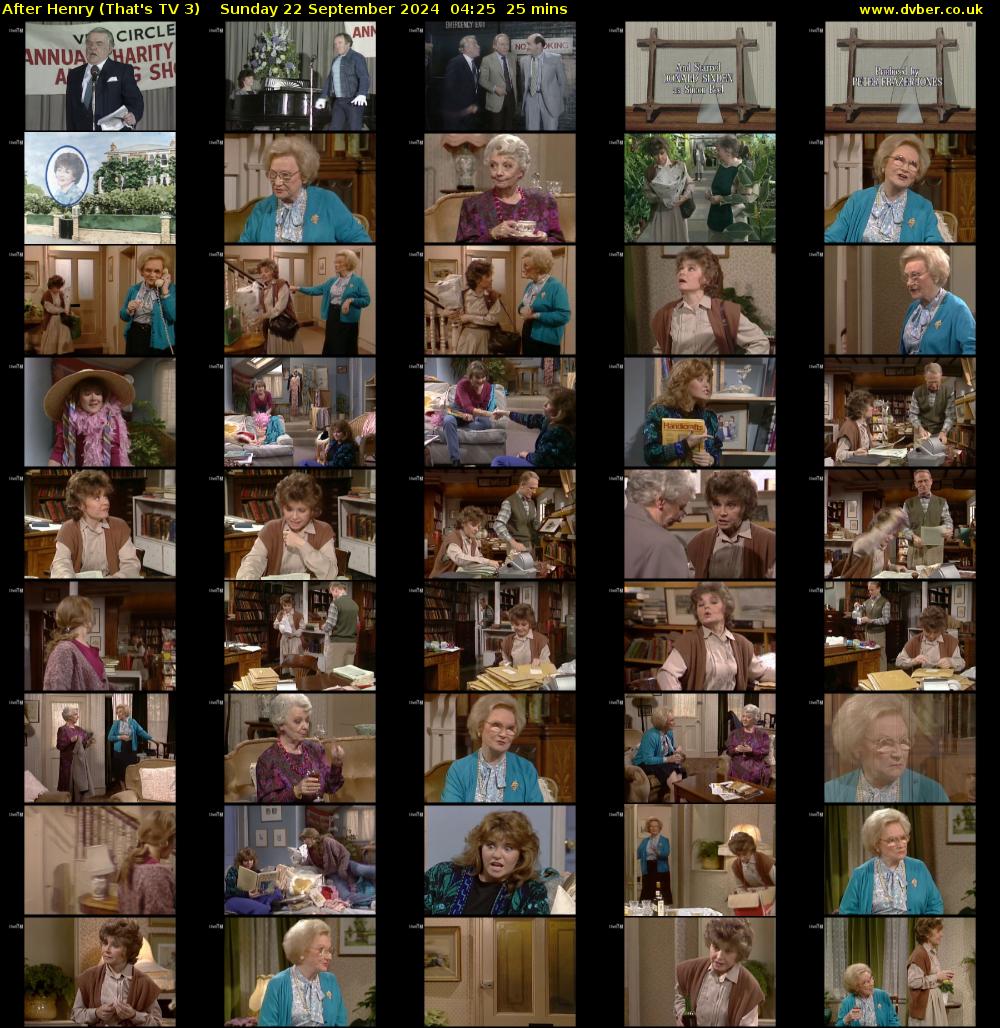 After Henry (That's TV 3) Sunday 22 September 2024 04:25 - 04:50