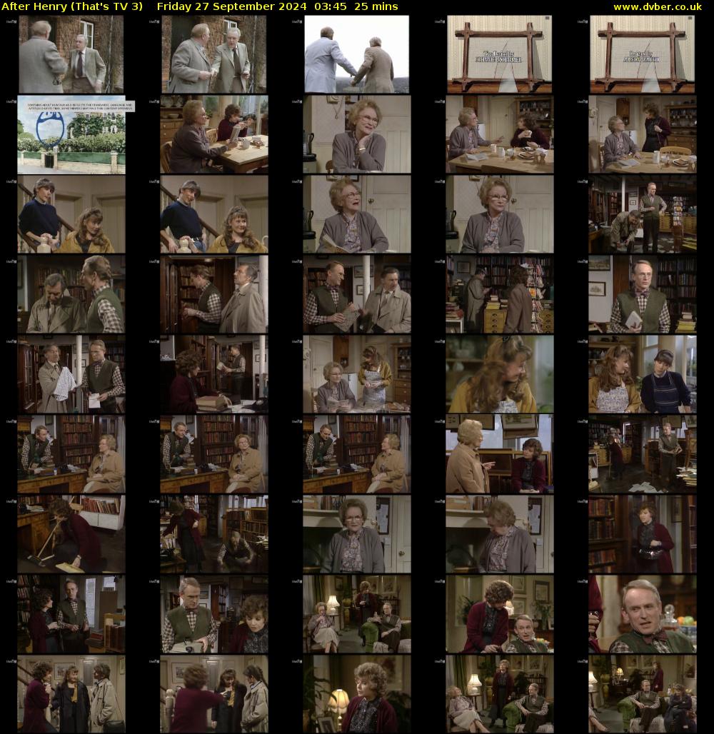 After Henry (That's TV 3) Friday 27 September 2024 03:45 - 04:10