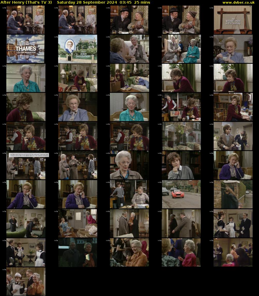 After Henry (That's TV 3) Saturday 28 September 2024 03:45 - 04:10