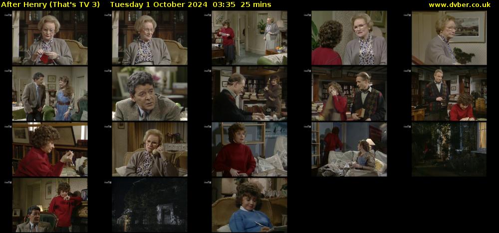After Henry (That's TV 3) Tuesday 1 October 2024 03:35 - 04:00