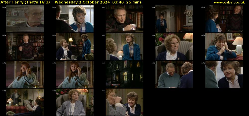 After Henry (That's TV 3) Wednesday 2 October 2024 03:40 - 04:05