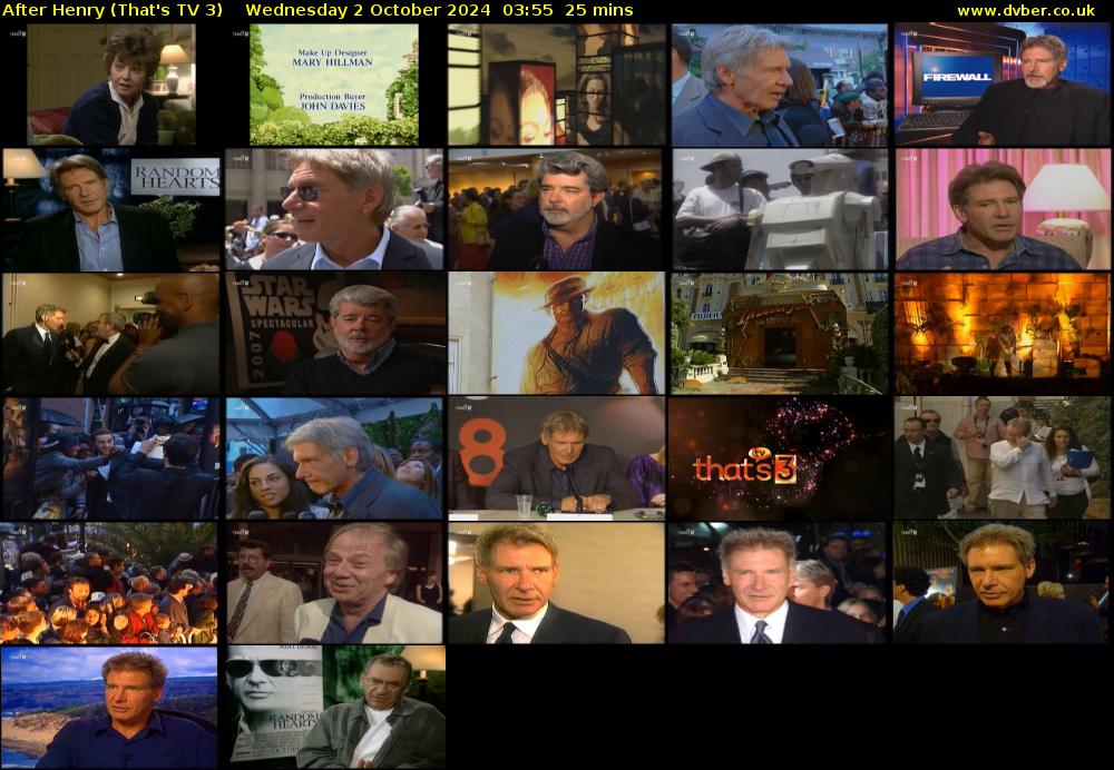 After Henry (That's TV 3) Wednesday 2 October 2024 03:55 - 04:20