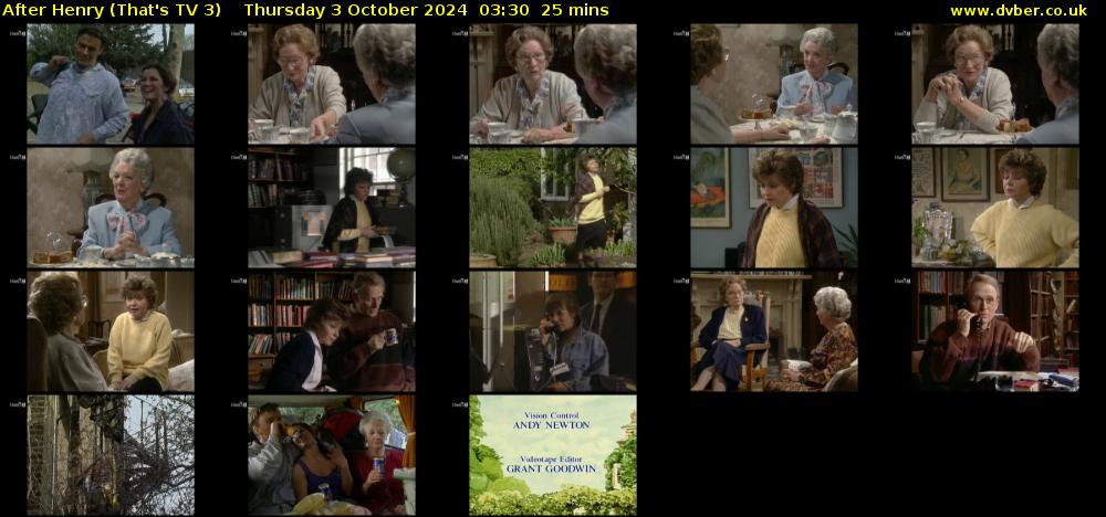 After Henry (That's TV 3) Thursday 3 October 2024 03:30 - 03:55