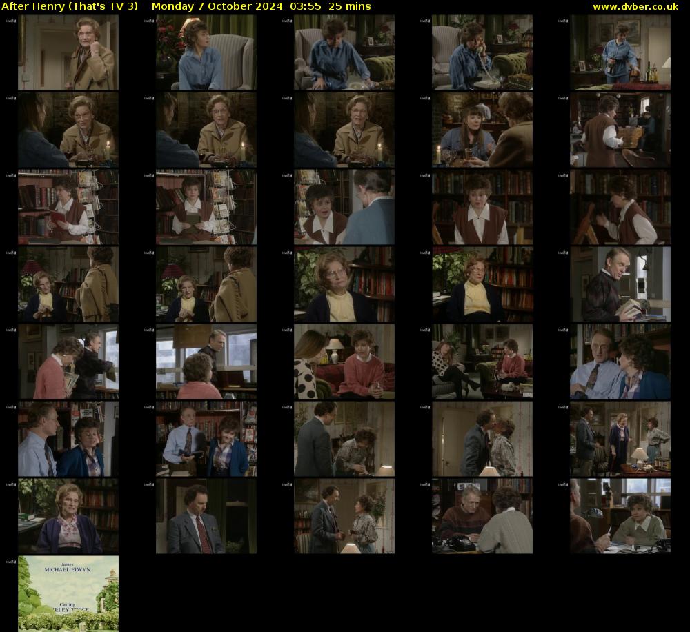 After Henry (That's TV 3) Monday 7 October 2024 03:55 - 04:20