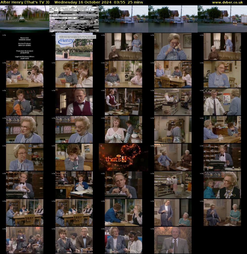 After Henry (That's TV 3) Wednesday 16 October 2024 03:55 - 04:20
