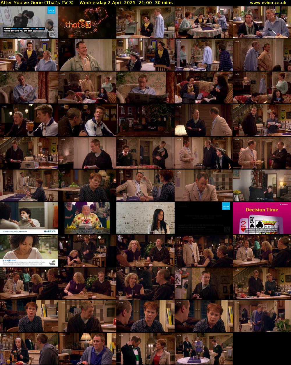 After You've Gone (That's TV 3) Wednesday 2 April 2025 21:00 - 21:30