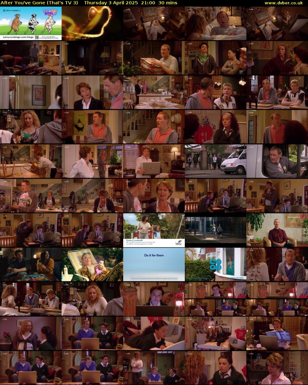 After You've Gone (That's TV 3) Thursday 3 April 2025 21:00 - 21:30